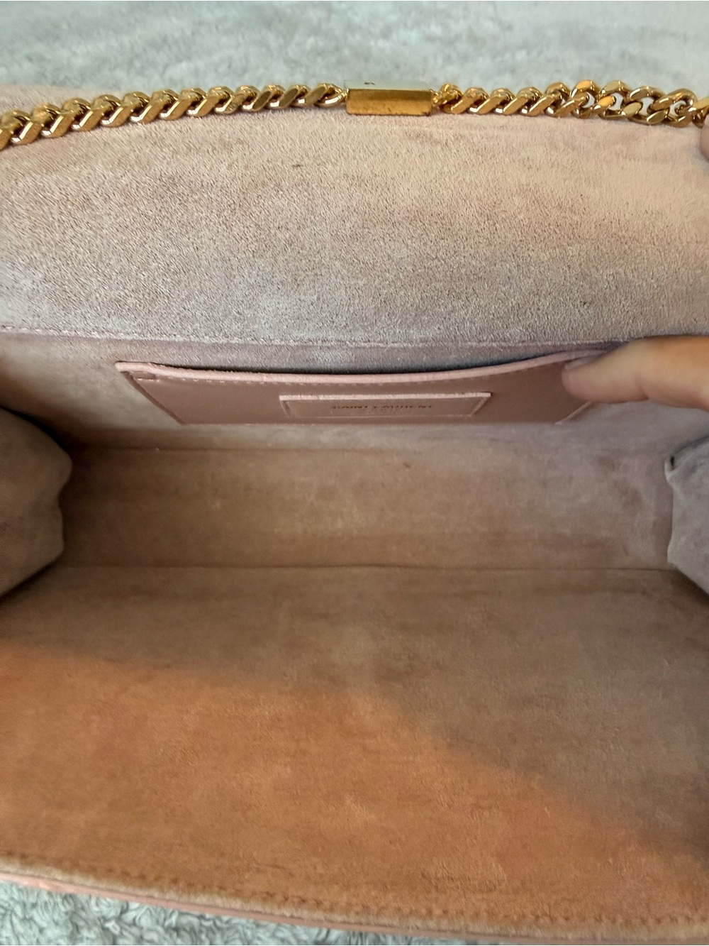 Auth Saint Laurent Python Medium Kate Tassel Bag Blush Pink Beige 2015 w/ COA - Picture 7 of 16